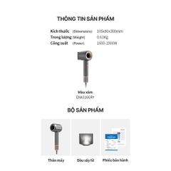 Máy sấy tóc ion âm LocknLock Chính hãng hair dryer đầu sấy từ 360 độ, chức năng tự làm sạch ENA316GRY - Hapos Mall ENA316GRY