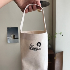 Túi vải canvas đựng ly, bình giữ nhiệt LocknLock , ly trà sữa, phong cách đơn giản tiện dụng HPCV09 - HAPOS OFFICIAL Dây ngắn