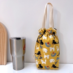 Túi vải canvas 2 lớp có dây rút, đựng bình giữ nhiệt LocknLock, ly trà sữa, chất liệu dày dặn HPCV02 - HAPOS OFFICIAL Nhóm Mẫu 03