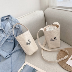 Túi vải canvas đựng ly, bình giữ nhiệt LocknLock , ly trà sữa, phong cách đơn giản tiện dụng HPCV09 - HAPOS OFFICIAL Dây ngắn