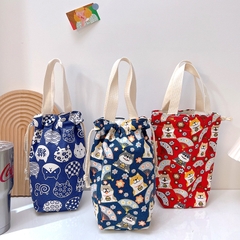 Túi vải canvas 2 lớp có dây rút, đựng bình giữ nhiệt LocknLock, ly trà sữa, chất liệu dày dặn HPCV02 - HAPOS OFFICIAL Nhóm Mẫu 03