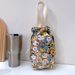 Túi vải canvas 2 lớp có dây rút, đựng bình giữ nhiệt LocknLock, ly trà sữa, chất liệu dày dặn HPCV02 - HAPOS OFFICIAL Nhóm Mẫu 03