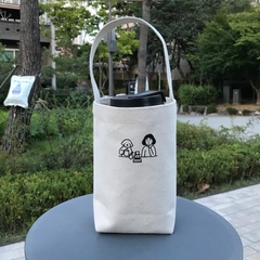 Túi vải canvas đựng ly, bình giữ nhiệt LocknLock , ly trà sữa, phong cách đơn giản tiện dụng HPCV09 - HAPOS OFFICIAL Dây ngắn