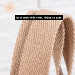 Túi đựng vải canvas cao cấp cho hộp cơm trưa văn phòng LocknLock dây rút dễ thương phong cách Nhật Bản HPCV07 - HAPOS Thỏ Xanh/ Hồng