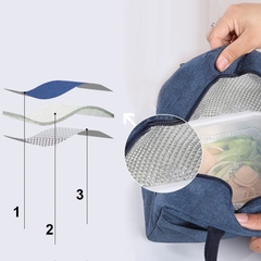 Túi đựng hộp cơm có lớp giữ nhiệt cho hộp thủy tinh LocknLock chống thấm có quai xách tiện lợi HPGN08 - HAPOS Hồng/Đỏ