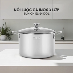 Nồi luộc gà Inox 3 lớp đáy liền Elmich Trimax Classic 28cm EL-2410OL28 - HAPOS HSA
