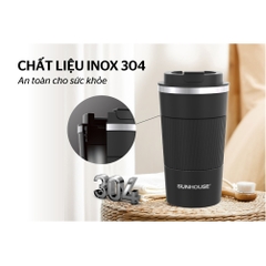 Cốc giữ nhiệt Snappy 500ml inox 304 Chính hãng Sunhouse KS-TU500 - SSHOP MALL KS-TU500SB đen