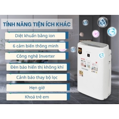 Máy lọc không khí và tạo ẩm Sharp KI-N50V-W | Máy bù ẩm tạo ion N50V cho phòng 38m² - HAPOS HSA KI-N50V-W