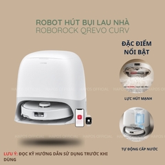 Robot hút bụi lau sàn Roborock Chính hãng lực hút 18500Pa tự động giặt sấy khô giẻ Qrevo Curv  - CHEAPMALL SOU Q Revo Curv