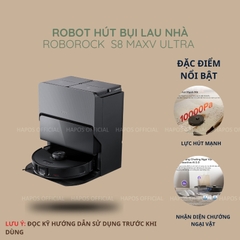 Robot hút bụi lau sàn Roborock Chính hãng giặt sấy tự động S8 MaxV Ultra | S8 MaxV Auto Refill - CHEAPMALL SOU S8 Max V Ultra Trắng
