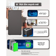 Máy lọc không khí Sharp  37m2 và hút ẩm tạo Plasmacluster ION DW-T30FV-H/W - Hàng chính hãng  - HAPOS HEL DW-T30FV-W