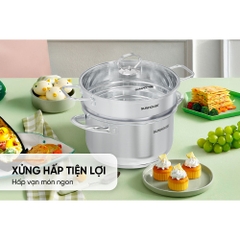 Xửng đa năng inox Sunhouse Eco SHG105-24 - An toàn - Tỏa nhiệt đều - Phù hợp nhiều size nồi - HAPOS HEL SHG105-24