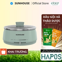 Nồi lẩu điện 4L Sunhouse SHD4543 - 1300W, 2 mức nhiệt - Inox 304 cao cấp - Tự ngắt khi quá tải - HAPOS HOF
