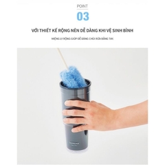 Ly nhựa 2 Lớp LocknLock 900ml to, Cốc nhựa có nắp Double Wall Cold Cup, Chính Hãng HAP502 - HAPOS LOF Navy - HAP502NVY