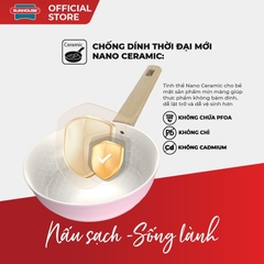 Chảo phủ sứ Nano đáy từ Sunhouse Healthy SHG20-24-26MP - Chống dính Nano Ceramic - Bắt từ nhanh - HAPOS HEL SHG26MP - Size 26cm