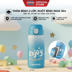 BÌnh giữ nhiệt trẻ em GripPal 420ml Sunhouse KS-TU420GB - Inox 304 an toàn - Giữ nhiệt 8-10h - HAPOS HEL KS-TU420GB