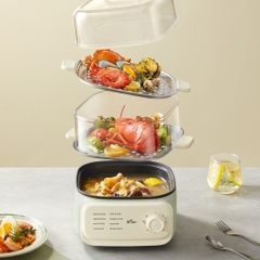 Nồi hấp/ Nồi lẩu điện đa năng 10.3L Bear EFS-4H30D - 2 khay hấp - HAPOS HOF