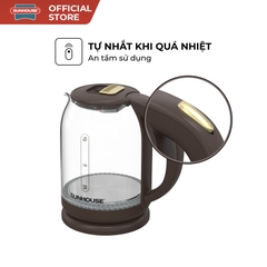 Ấm siêu tốc thủy tinh 1.8L Sunhouse SHD1212 - 1500W - Thang đo mực nước tiện lợi - Tự ngắt khi quá nhiệt - HAPOS HEL SHD1212