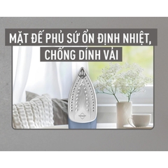 Bàn ủi hơi nước Tefal Power FV2C60E0, màu xanh lam, 2400W, tích hợp ủi khô/nước | Bảo hành 24 tháng - HAPOS HOF