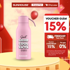 BÌnh giữ nhiệt school 400ml Sunhouse KS-TU400SB/ KS-TU400SP - Inox 304 - Giữ nhiệt lên đến 10h - HAPOS HEL KS-TU400SP - Hồng