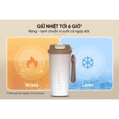 Cốc giữ nhiệt 500ml Sunhouse KS-TU500HB - Inox 316 - Giữ nhiệt nóng & lạnh tới 6 giờ - Vòi uống 2 chế độ - HAPOS HEL KS-TU500HB - Nâu