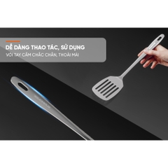 Xẻng sạn chiên xào 330 inox Sunhouse KS-TU330I - Inox chống gỉ dày dặn - Tay cầm chắc chắn - Dễ vệ sinh - HAPOS HEL KS-TU330I