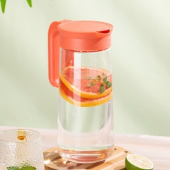 Bình nước thủy tinh LocknLock 1.3 Lít có quai cầm LLG619 - HAPOS LOF LLG619YRED - Màu cam