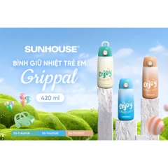 BÌnh giữ nhiệt trẻ em GripPal 420ml Sunhouse KS-TU420GB - Inox 304 an toàn - Giữ nhiệt 8-10h - HAPOS HEL KS-TU420GB