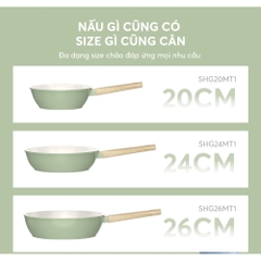 Chảo phủ sứ Nano đáy từ Sunhouse Healthy SHG20-24-26MT1 - Chống dính Nano Ceramic - Bắt từ nhanh - HAPOS HEL SHG26MT1 - Size 26cm