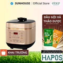 Nồi áp suất điện đa năng Sunhouse SHD1670, Công suất 1000W, 8 chế độ nấu , Lòng nồi 5 lớp chống dính - HAPOS HOF