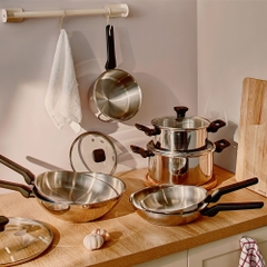 Nồi, chảo Inox 304 đáy từ LocknLock đa lớp Daily STS PPW, kèm nắp kính, tay cầm chịu nhiệt CSC2423IH - HAPOS LOF CSF2623IH-Chảo 26cm