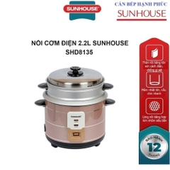 Nồi cơm điện nắp rời Sunhouse SHD8135, 900W,  2.2 Lít - HAPOS HEL SHD8135