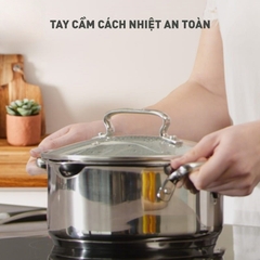 Bộ 5 nồi Inox cao cấp Tefal Duetto Plus G719SA55 (quánh 16cm, nồi hầm 18/20/24cm, luộc gà 22cm) G719SA74 - HAPOS HOF