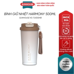 Cốc giữ nhiệt 500ml Sunhouse KS-TU500HB - Inox 316 - Giữ nhiệt nóng & lạnh tới 6 giờ - Vòi uống 2 chế độ - HAPOS HEL KS-TU500HB - Nâu