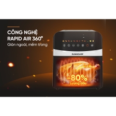 Nồi chiên không dầu 9L Sunhouse SHD4090 - Công suất 1700W, Dung tích lớn nướng gà vịt nguyên con - HAPOS HEL SHD4090