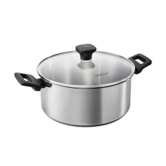 Nồi, chảo Inox 304 đáy từ LocknLock đa lớp Daily STS PPW, kèm nắp kính, tay cầm chịu nhiệt CSC2423IH - HAPOS LOF CSF2623IH-Chảo 26cm