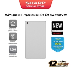 Máy lọc không khí Sharp  37m2 và hút ẩm tạo Plasmacluster ION DW-T30FV-H/W - Hàng chính hãng  - HAPOS HEL DW-T30FV-W