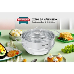 Xửng đa năng inox Sunhouse Eco SHG105-24 - An toàn - Tỏa nhiệt đều - Phù hợp nhiều size nồi - HAPOS HEL SHG105-24