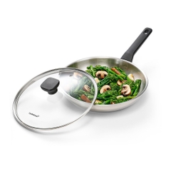 Nồi, chảo Inox 304 đáy từ LocknLock đa lớp Daily STS PPW, kèm nắp kính, tay cầm chịu nhiệt CSC2423IH - HAPOS LOF CSF2623IH-Chảo 26cm