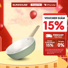 Chảo phủ sứ Nano đáy từ Sunhouse Healthy SHG20-24-26MT1 - Chống dính Nano Ceramic - Bắt từ nhanh - HAPOS HEL SHG26MT1 - Size 26cm