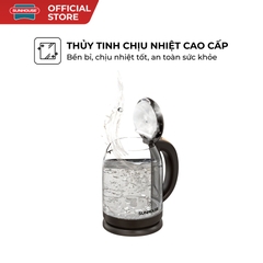 Ấm siêu tốc thủy tinh 1.8L Sunhouse SHD1212 - 1500W - Thang đo mực nước tiện lợi - Tự ngắt khi quá nhiệt - HAPOS HEL SHD1212