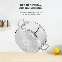 Bộ 5 nồi Inox cao cấp Tefal Duetto Plus G719SA55 (quánh 16cm, nồi hầm 18/20/24cm, luộc gà 22cm) G719SA74 - HAPOS HOF