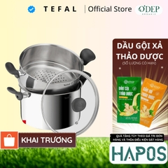 Nồi hấp Inox 18/10 Tefal Couscous Primary E3089504 24cm - Thép không gỉ - Đế 3 lớp - Bảo Hành 24 Tháng - HAPOS HOF
