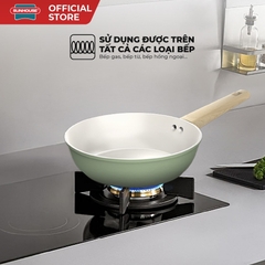 Chảo phủ sứ Nano đáy từ Sunhouse Healthy SHG20-24-26MT1 - Chống dính Nano Ceramic - Bắt từ nhanh - HAPOS HEL SHG26MT1 - Size 26cm