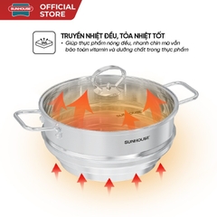 Xửng đa năng inox Sunhouse Eco SHG105-24 - An toàn - Tỏa nhiệt đều - Phù hợp nhiều size nồi - HAPOS HEL SHG105-24
