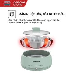 Nồi lẩu điện 4L Sunhouse SHD4543 - 1300W, 2 mức nhiệt - Inox 304 cao cấp - Tự ngắt khi quá tải - HAPOS HOF