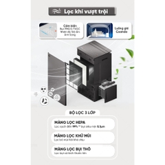 Máy lọc không khí Sharp  37m2 và hút ẩm tạo Plasmacluster ION DW-T30FV-H/W - Hàng chính hãng  - HAPOS HEL DW-T30FV-W