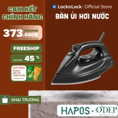 Bàn ủi hơi nước LocknLock 2 chế độ ủi, bình chứa 220ml công suất 1800W, Chính Hãng ENI334BLK - HAPOS LOF
