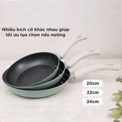 Chảo chống dính LocknLock đáy từ Rosemary 20cm-26cm CAW2646 CAF2446, Hàng Chính Hãng, Sử dụng được bếp từ - HAPOS LOF