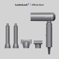 Máy sấy tạo kiểu tóc gấp gọn LocknLock ion âm bảo vệ tóc Foldable Hair Styling Dryer ENA626GRY Màu Xám - HAPOS LOF